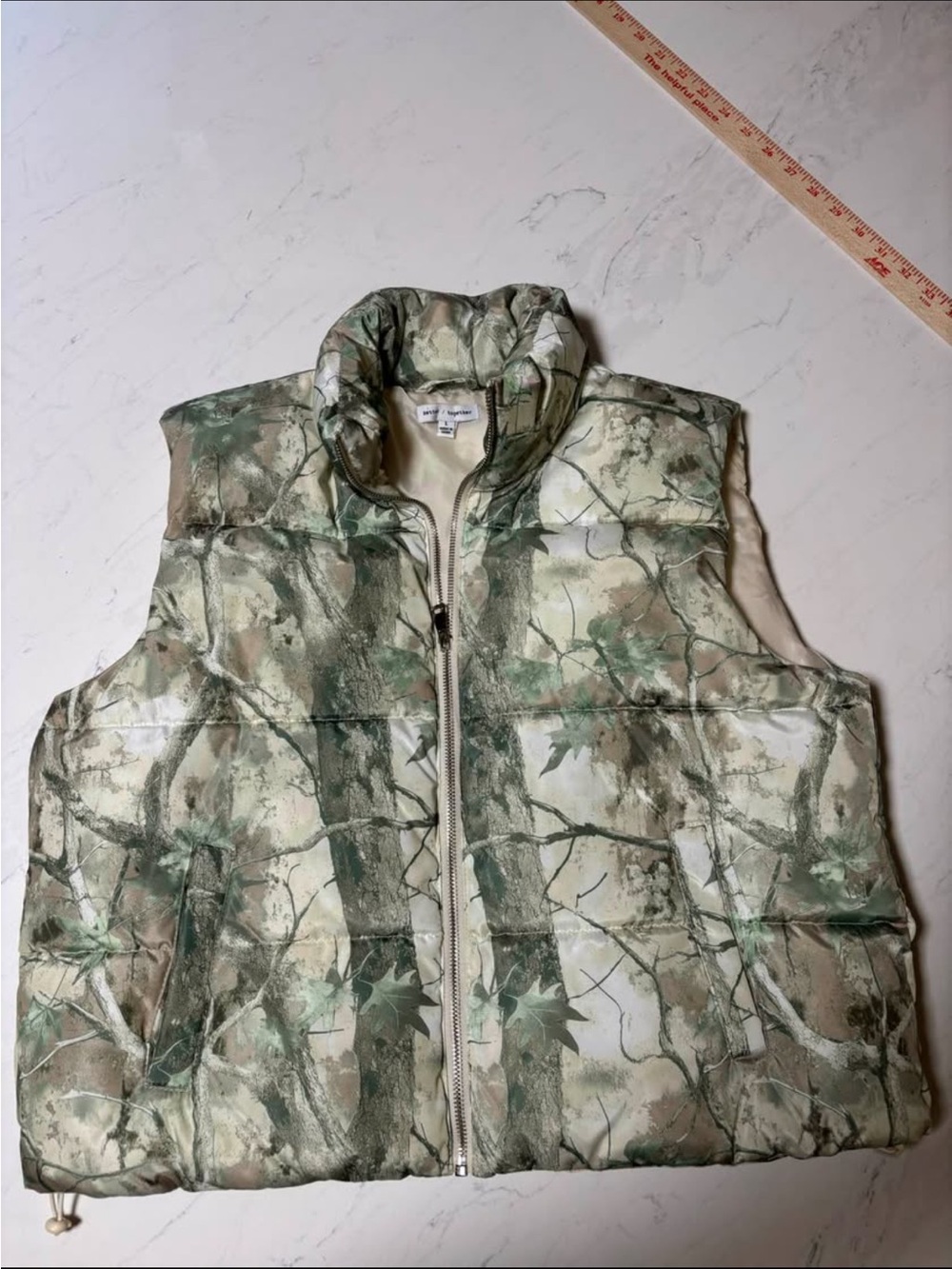 Women’s Better Together Camo Puffer Vest - Green/Beige